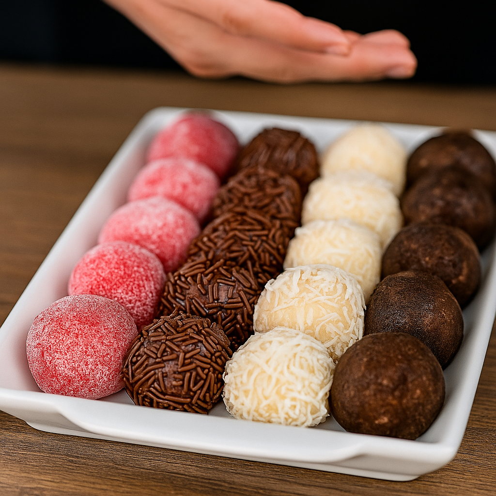Brigadeiros coloridos